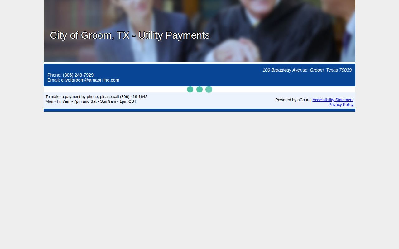 Groom city contact page for Carson County-related city-held record requests